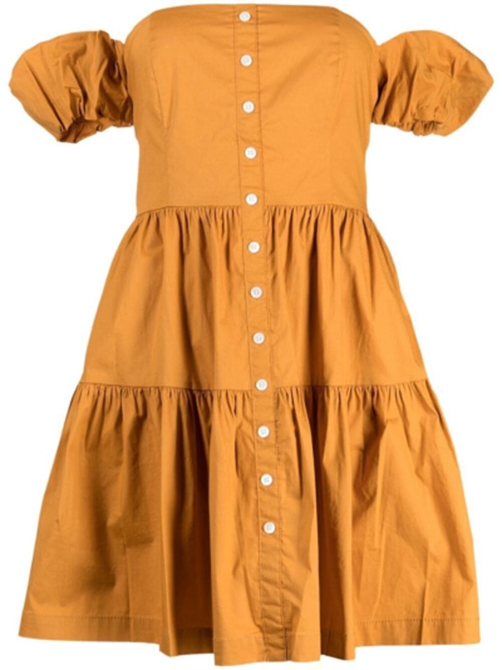 STAUD Off The Shoulder Cotton Elio Mini Dress NWT